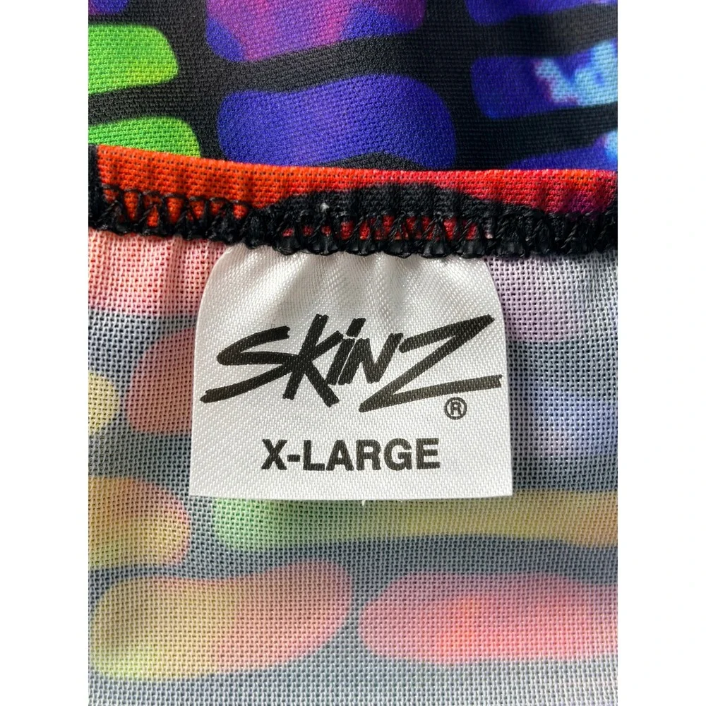 Skinz Competition Posing Brief Men XL Rainbow Brick Print Semi Sheer Bikini